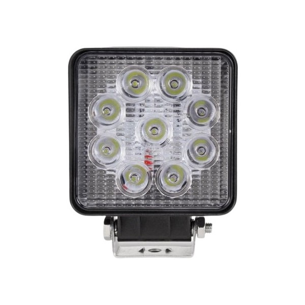 Farol Auxiliar Universal Unitário Quadrado 9 Leds 27W Shocklight SLL00002