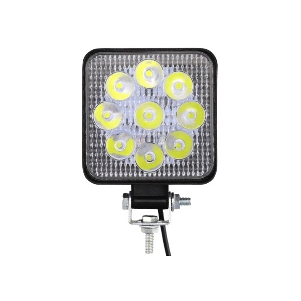 Farol Auxiliar Universal Unitário Quadrado 9 Leds 27W Suits SLW527M