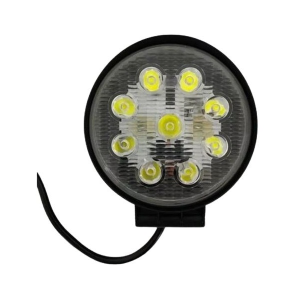 Farol Auxiliar Universal Unitário Redondo 9 Leds 27W Hella 1GA357119011