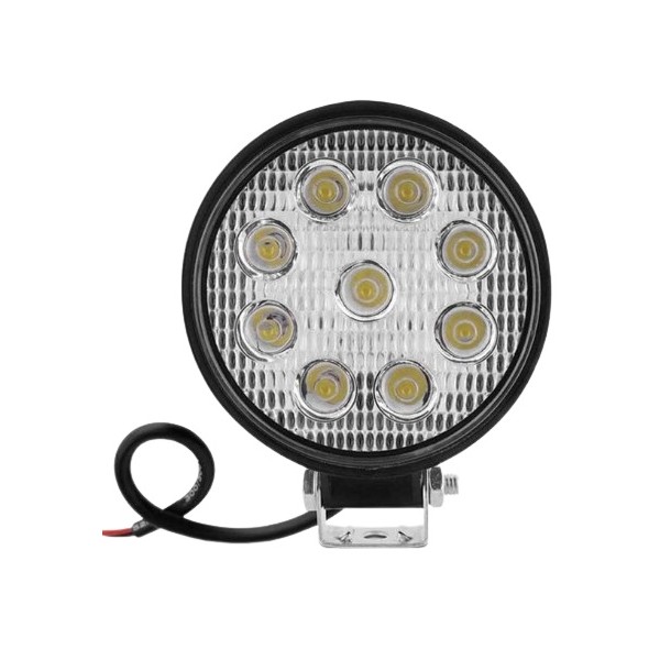 Farol Auxiliar Universal Unitário Redondo 9 Leds 27W Suits SLW627M