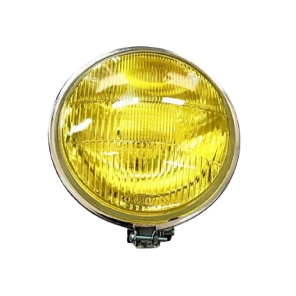 Farol de Milha Amarelo Redondo 76mm Carcaça Cromada Orgus XR211