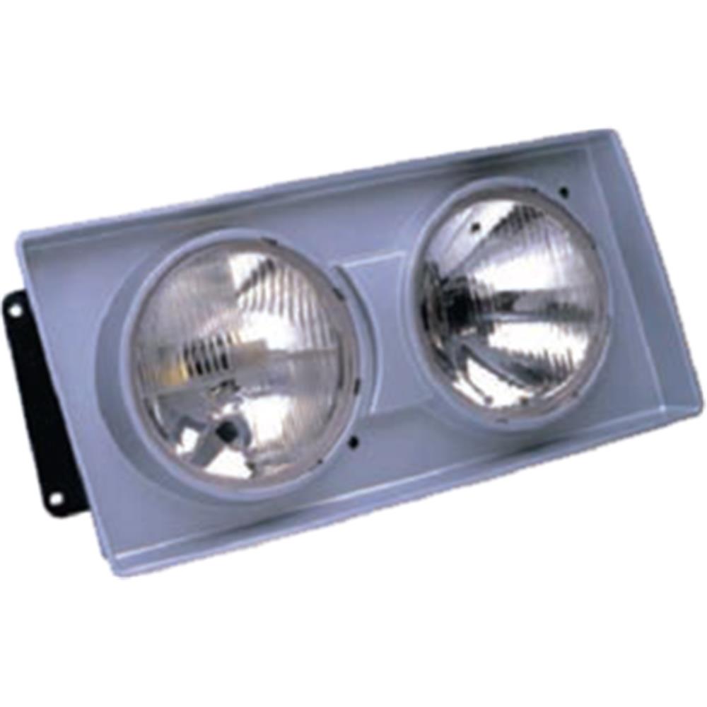 Farol Principal Duplo Moldura Cinza H1/H1 lado esquerdo Orgus FW120LE
