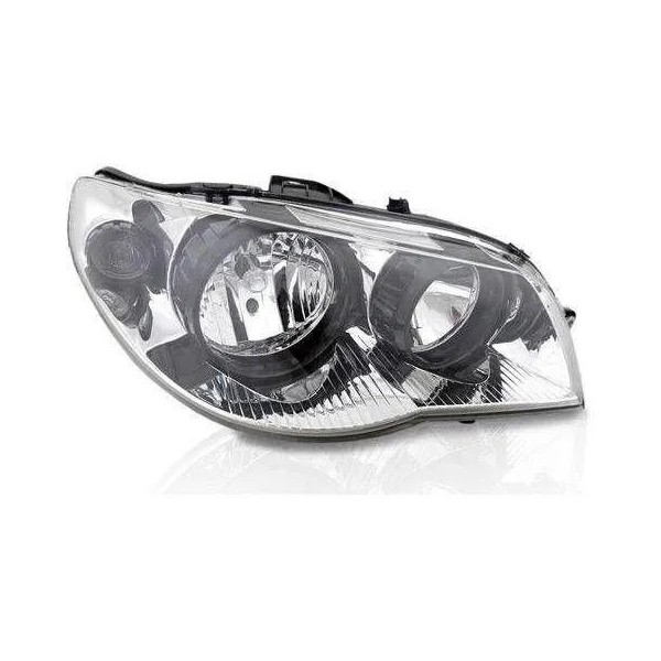 Farol Principal Máscara Cromada Aro Preto H7/H7 lado direito Orgus FF456LD