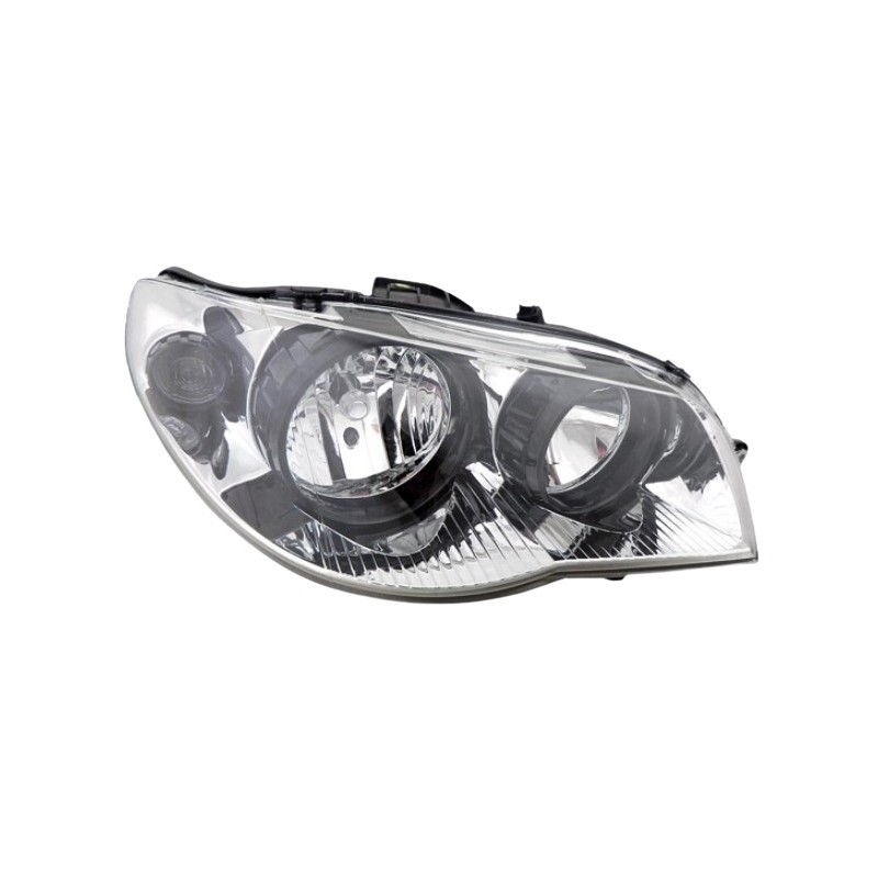 Farol Principal Máscara Cromada Aro Preto H7/H7 lado direito VIA Expressa IPV0160764