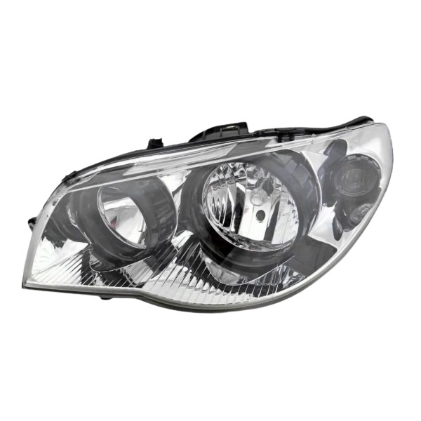 Farol Principal Máscara Cromada Aro Preto H7/H7 lado esquerdo Rtech RTC1678