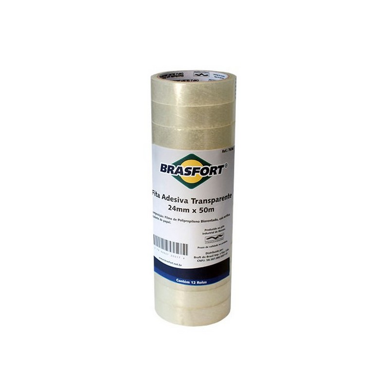Fita Adesiva Cristal 24mmx50 Metros Brasfort 7636