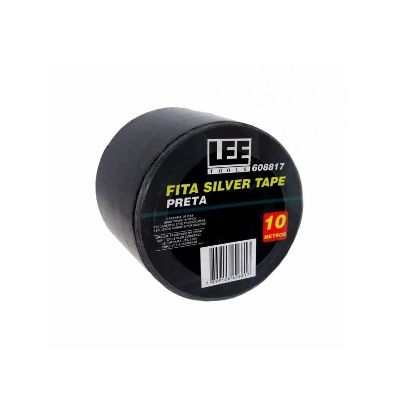 Fita Adesiva Silver Tape Preta 10 Metros LEE Tools 608817