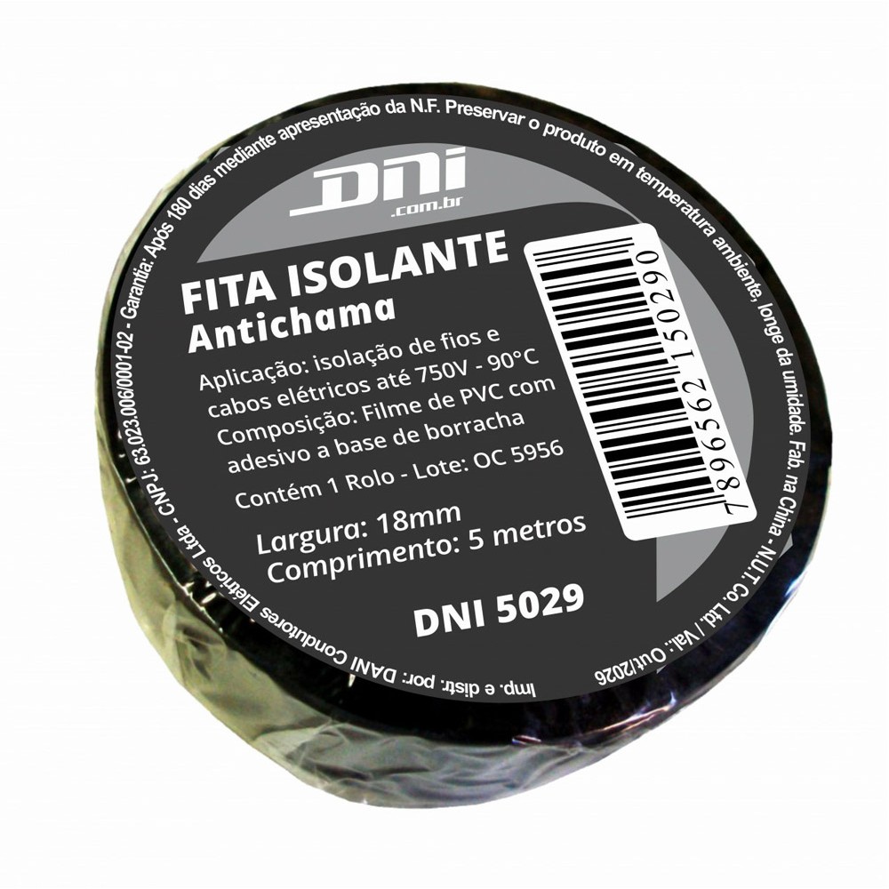 Fita Isolante Antichama 19mm X5 Metros DNI DNI5029
