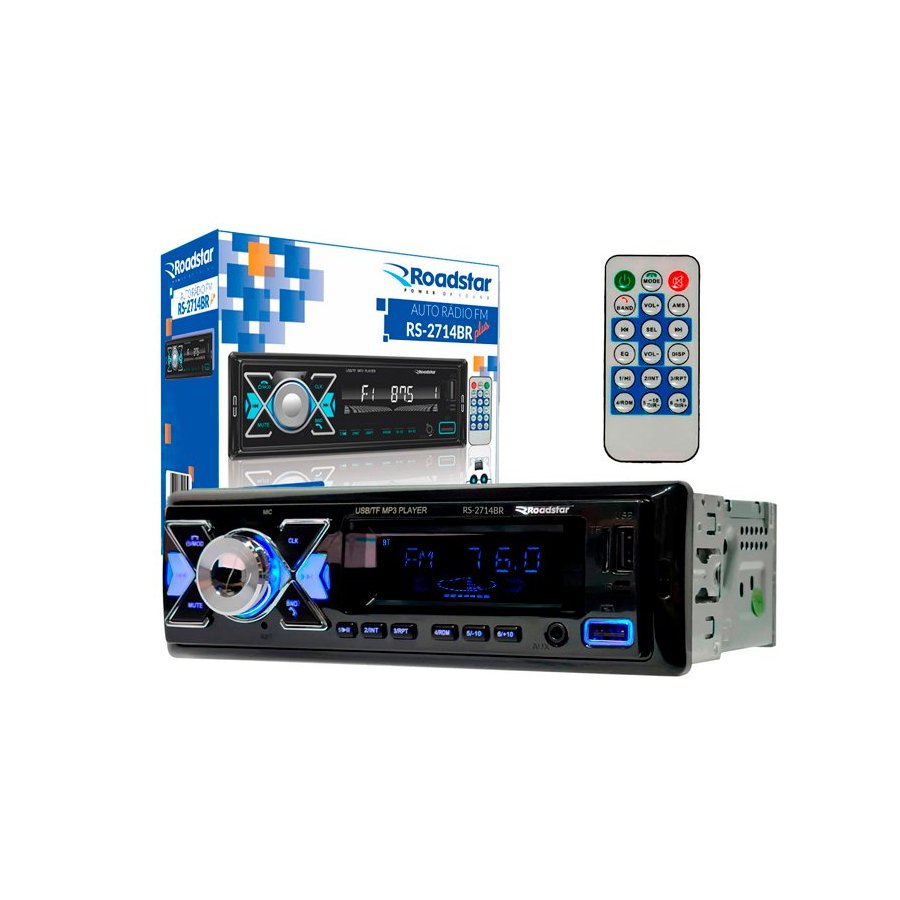 Fm/blue/mp3/sd/aux/contr rem Roadstar Brasil RS2714BR
