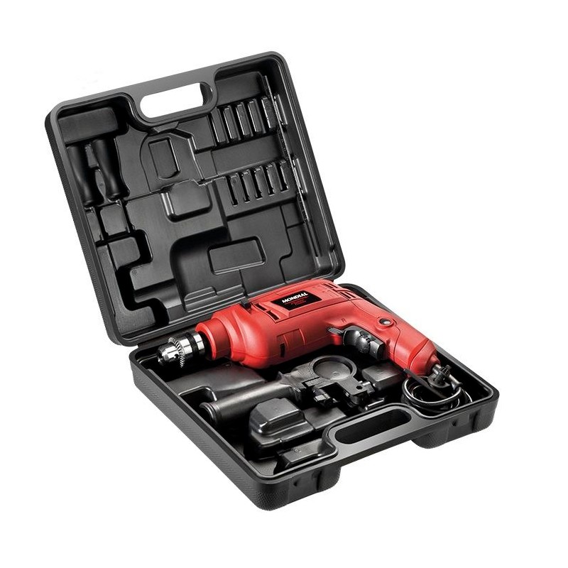 Furadeira de Impacto com Acessórios 3/8 Pol. 650W 127V Mondial Ferramentas NFFI07M