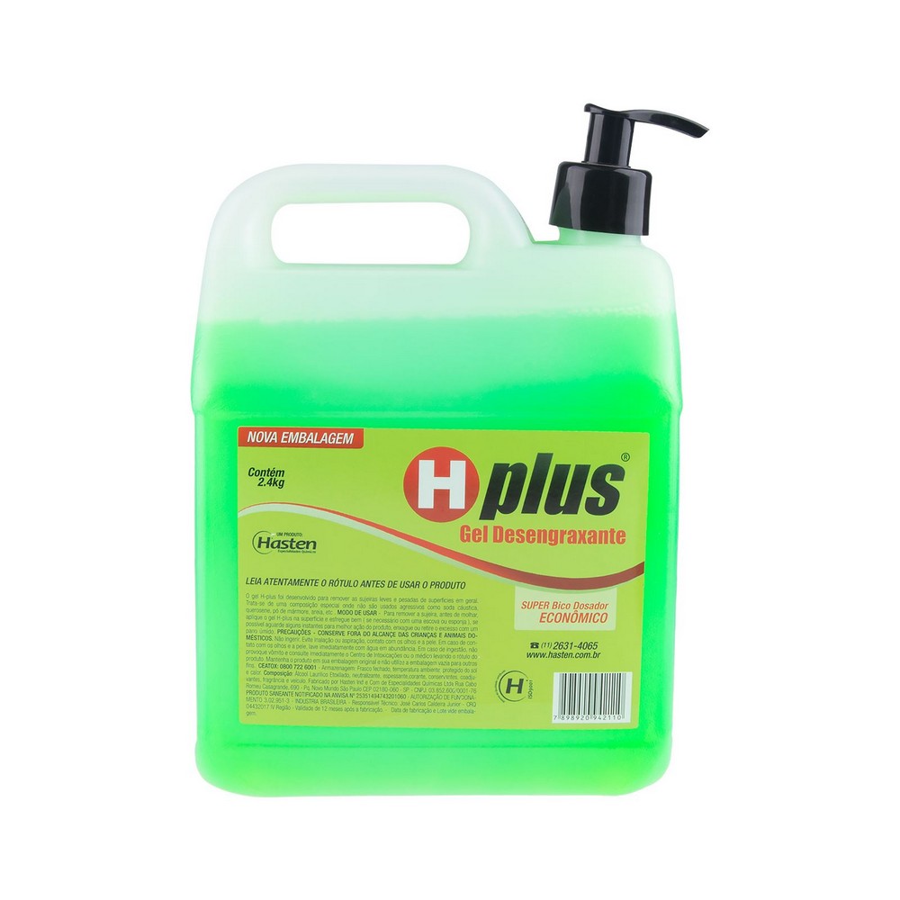Gel Desengraxante H-plus Tradicional com Dosador 2,4 Kg Hasten THPD24KG