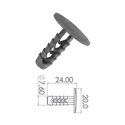 Grampo Carpete Assoalho Plast Car P36 Plast CAR P38