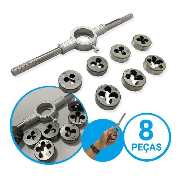 Jg Macho/Tarracha para Fazer Rosca (08 Peças) LG Ferramentas OT360