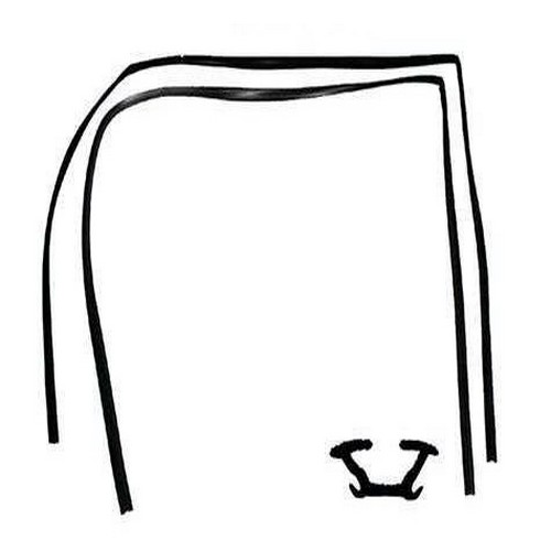 Jogo de Canaletas do Vidro 2 Portas Jahu Borrachas 104350