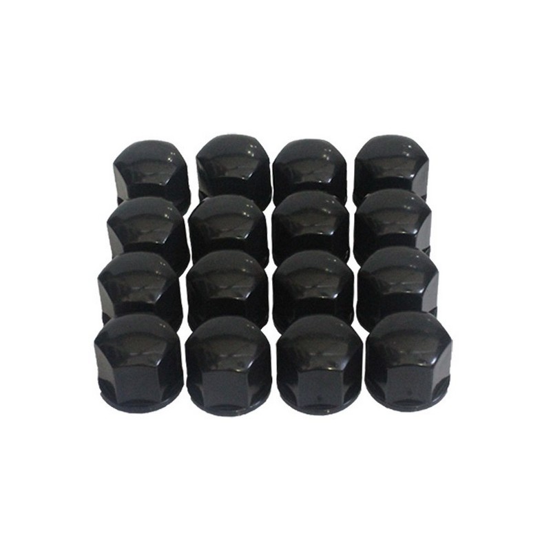 Jogo de Capa de Parafuso Preto 17mm com 16 Peças Serauto 01002