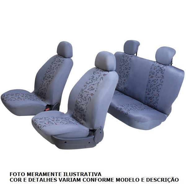 Jogo de Capa para Banco Baixo Universal Malha Poliéster Cinza com Bolsa Carrhel 508
