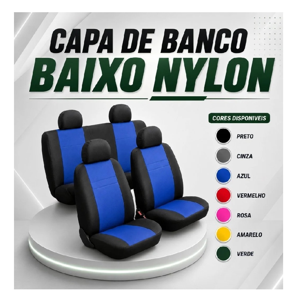 Jogo de Capa para Bancos Universal para Veiculo Nylon Baixo Cinza 4 Apoios Dricar (cabral) 273