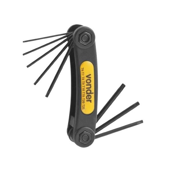 Jogo de Chaves Torx Hexalobular Com 8 Peças Vonder 3573006025