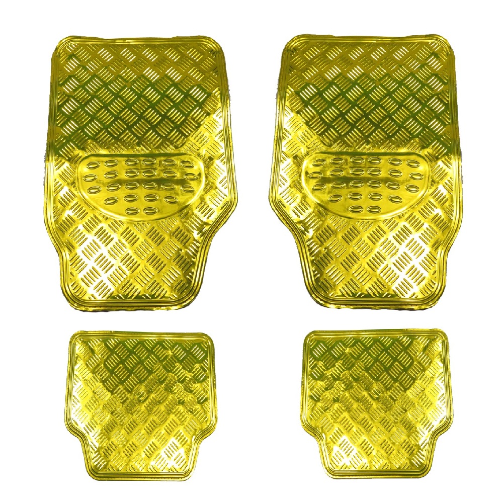 Jogo de Tapete Universal Aluminizado Dourado 4 Peças Solocar SL022007