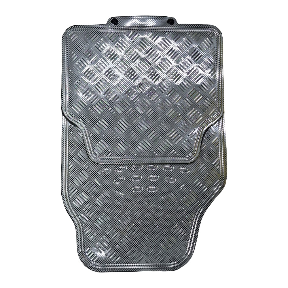 Jogo de Tapete Universal Aluminizado Prata 4 Peças Solocar SL022002