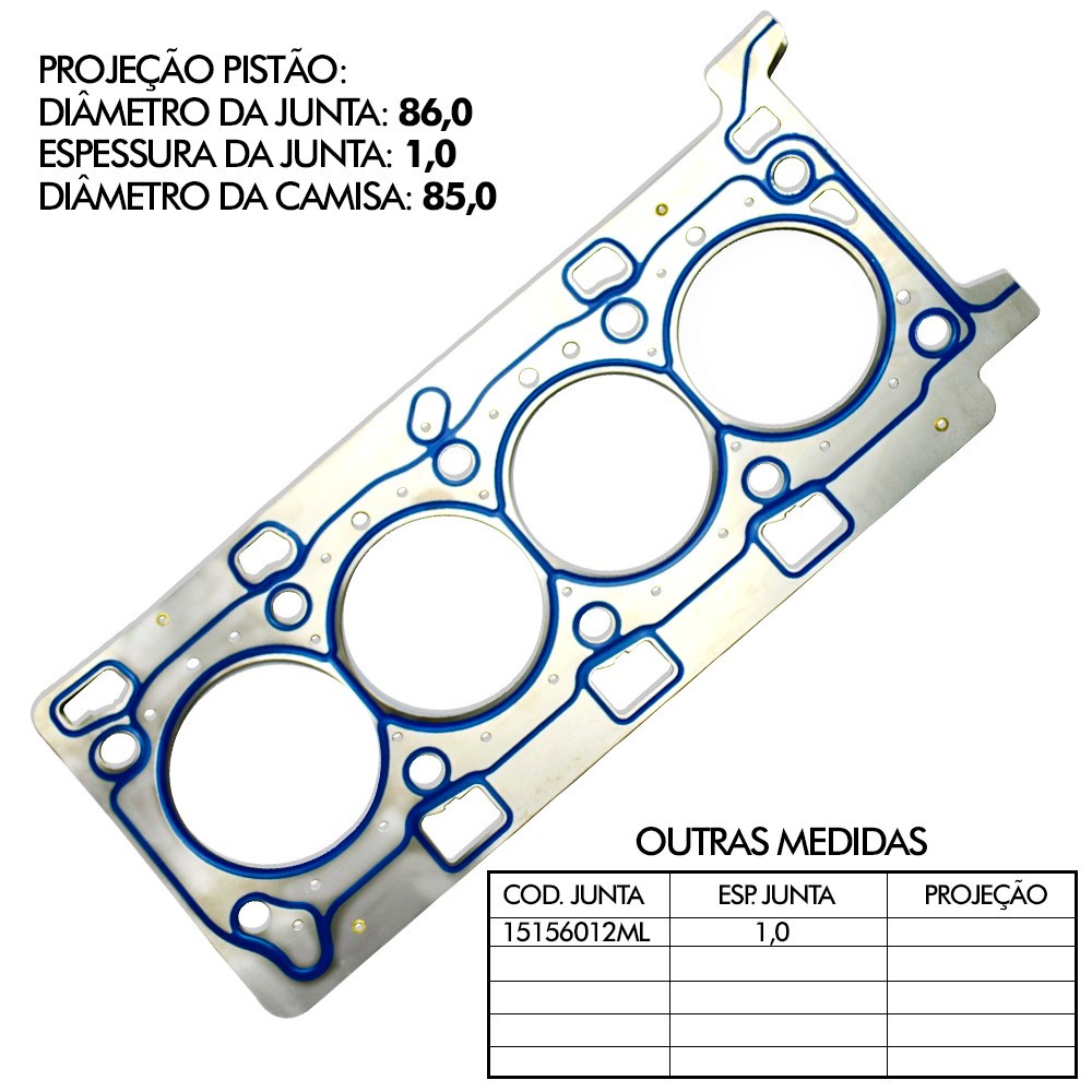 Junta do Cabeçote Metal Bastos Juntas 15156012ML