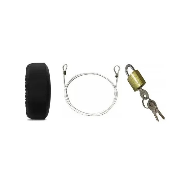 Kit Capa de Estepe Cowboy com Cadeado e Cabo de Aço R13/14/15/16 Splody 100470FN, foto 2