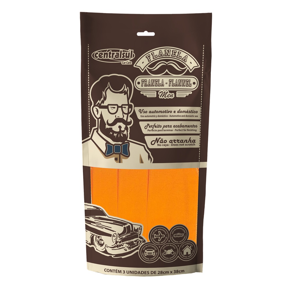 Kit de Flanelas com 3 Unidades Centralsul 175935