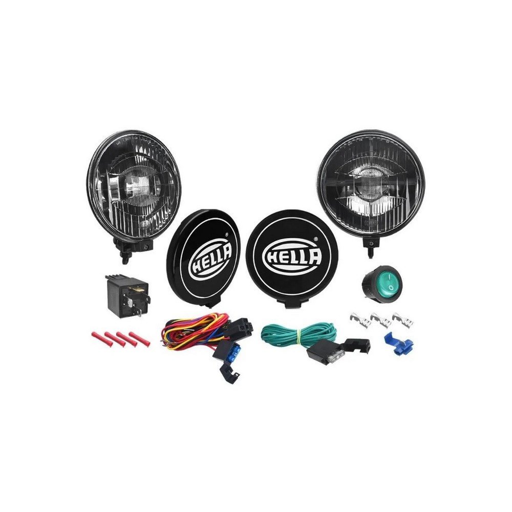 Kit Farol Auxiliar Hella Black Magic Lente Máscara Negra Hella 1F4005750991