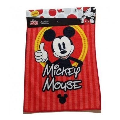 Kit Pano Microfibra Disney com 3 Peças 30X40cm Import 745111