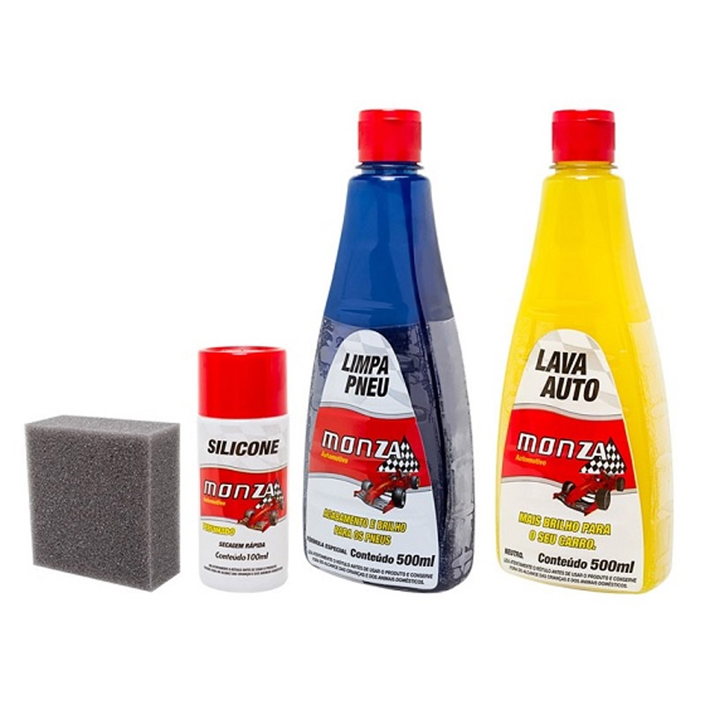 Kit para Lavar Carro Monza com 3 Unidades Perola 101006