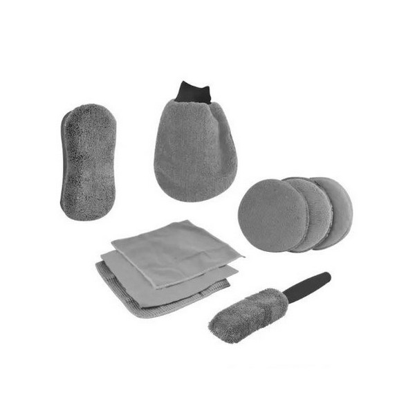 Kit para Limpeza e Lavagem Automotiva Microfibra Com 9 Peças BM Acessórios LW204
