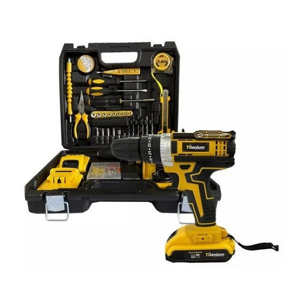 Kit Parafusadeira Furadeira 12V com Kit de Ferramentas 136 Pçs Titanium Ferramentas 07731