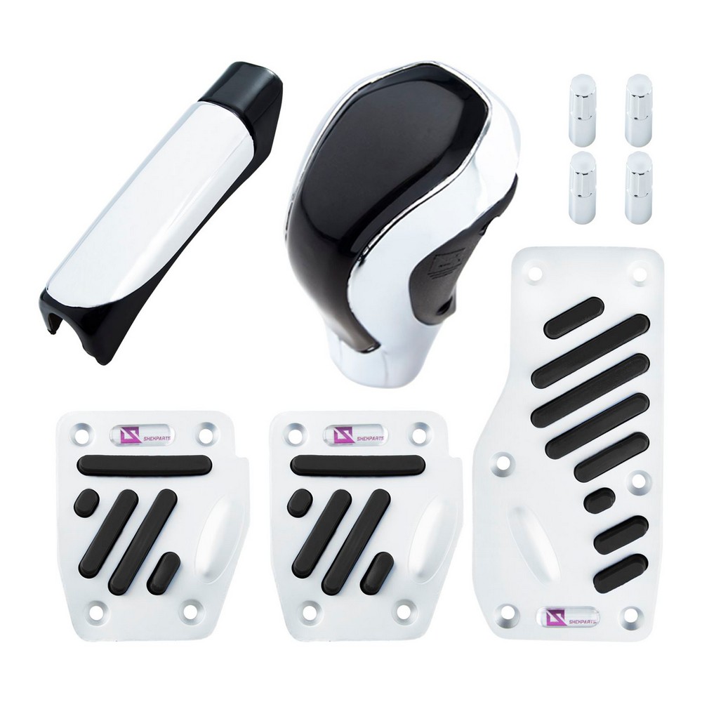 Kit Pedaleira Modelo Sport com Bola Câmbio e Manopla do Freio de Mão Preta Shek Parts 21002