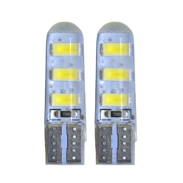 Lâmpada Led (Par) Esmagada Grande 12V 6 Leds Silicone Branca Mega Tronic 2047008