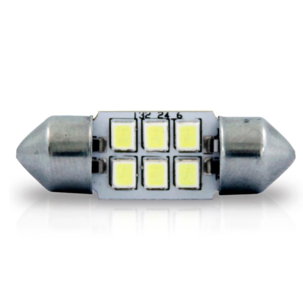 Lâmpada Led (Par) Torpedo Grande 42mm 6 Leds 12V Branca Autopoli AP270