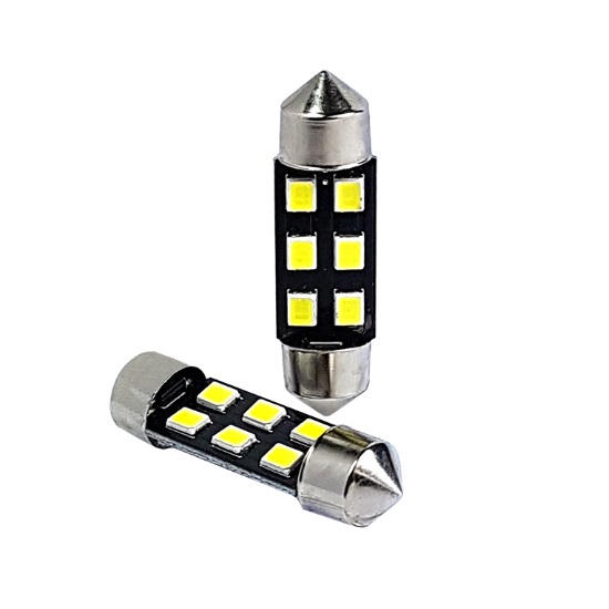 Lâmpada Led (Par) Torpedo Média C5W 36mm 6 Leds 24V Gauss GL330LED