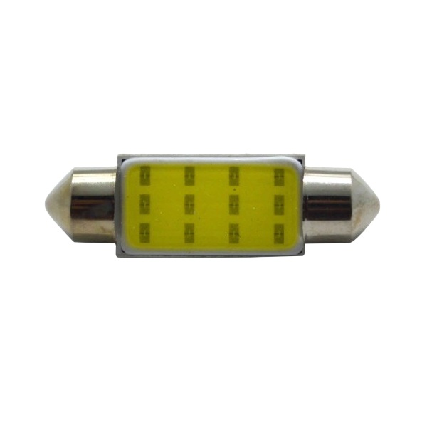 Lâmpada Led Torpedo Grande 41mm Led Cob 1.5W 12V Branca Mega Tronic 1002