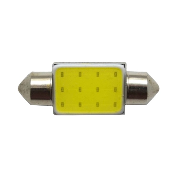 Lâmpada Led Torpedo Médio 36mm Led Cob 1.5W 12V Branca Mega Tronic 1001