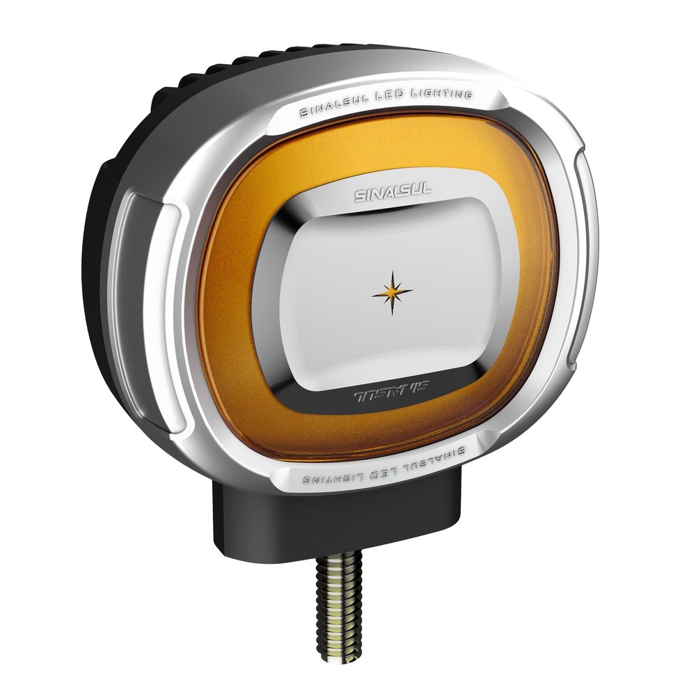 Lanterna Âmbar Três Marias Lente Oval Led Sinalsul 2210AM