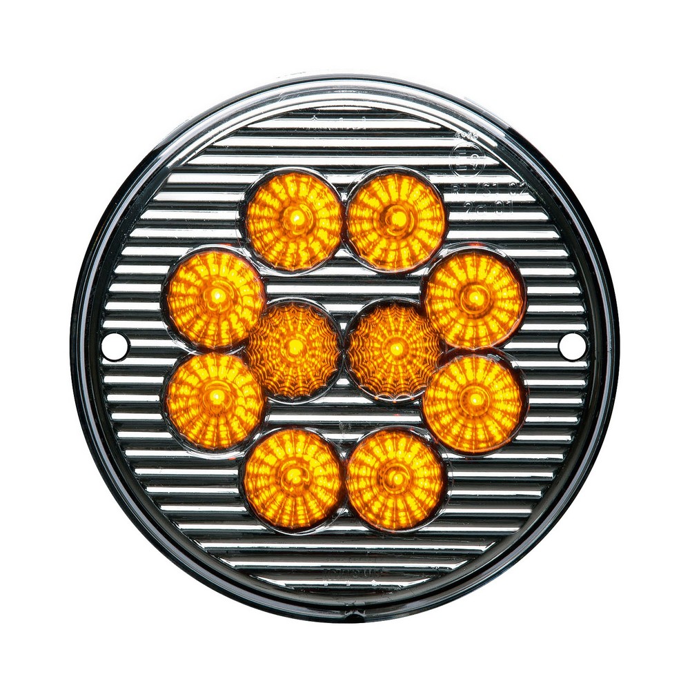 Lanterna Lente Cristal 125mm 10 Leds Âmbar 24V traseira Sinalsul 217124AM