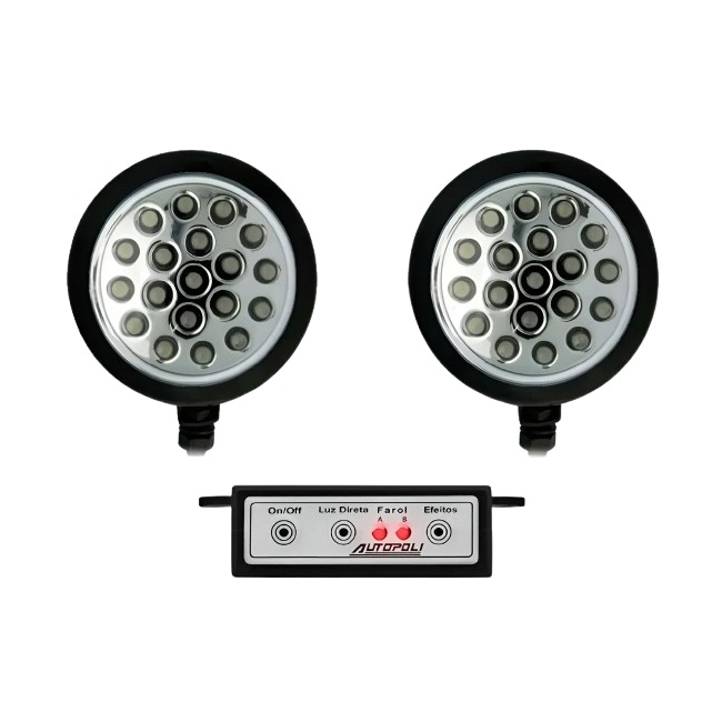 Lanterna Strobo Slim 19 Leds Vermelho Corpo Preto Autopoli AP804