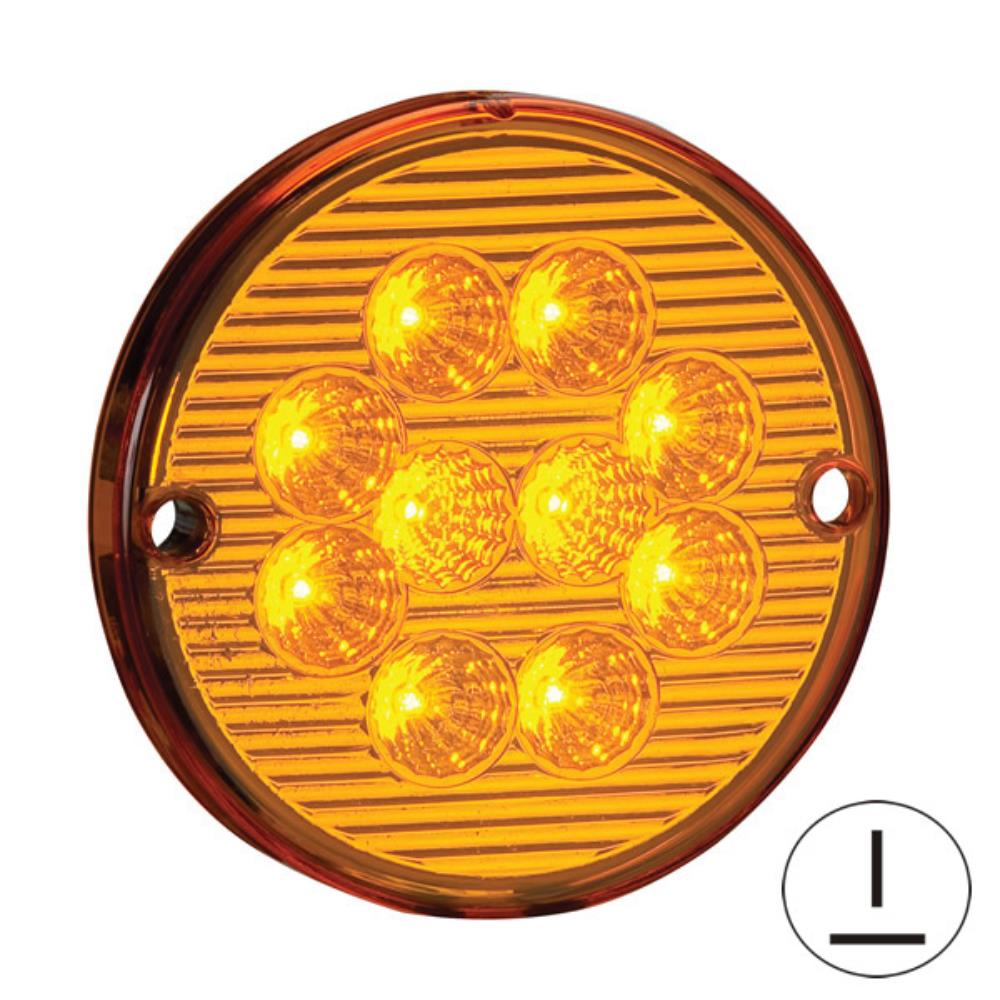 Lanterna Universal 125mm Âmbar 10 Leds 24V traseira Sinalsul 207124AM