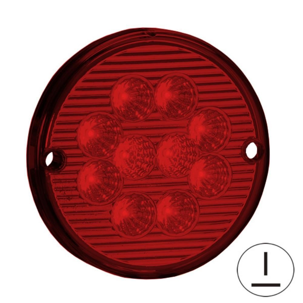 Lanterna Universal Vermelha 10 Leds 24V 125mm traseira Sinalsul 207124VM