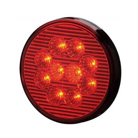 Lanterna Vermelha 10 Leds 24V 125mm traseira Sinalsul 207024VM