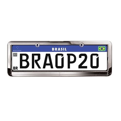 Moldura da Placa Cromada Lisa (Par) P2 Acessórios Automotivos MCL