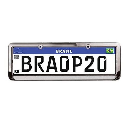 Moldura da Placa Cromada Refletiva (Par) P2 Acessórios Automotivos MCR