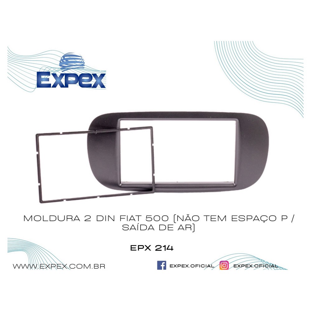 Moldura de Som 2 Din Preta Expex EPX214