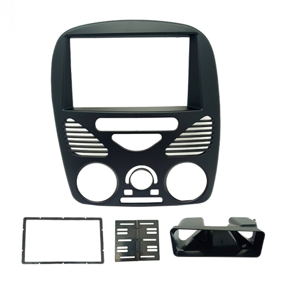 Moldura de Som 2 Din Preta Fosco com Ar-condicionado Fiamon Sound 4253