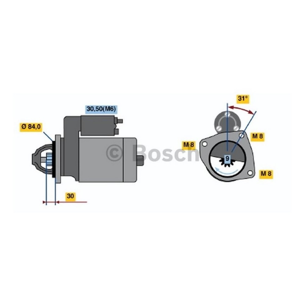 Motor de Partida Bosch 1986S10034