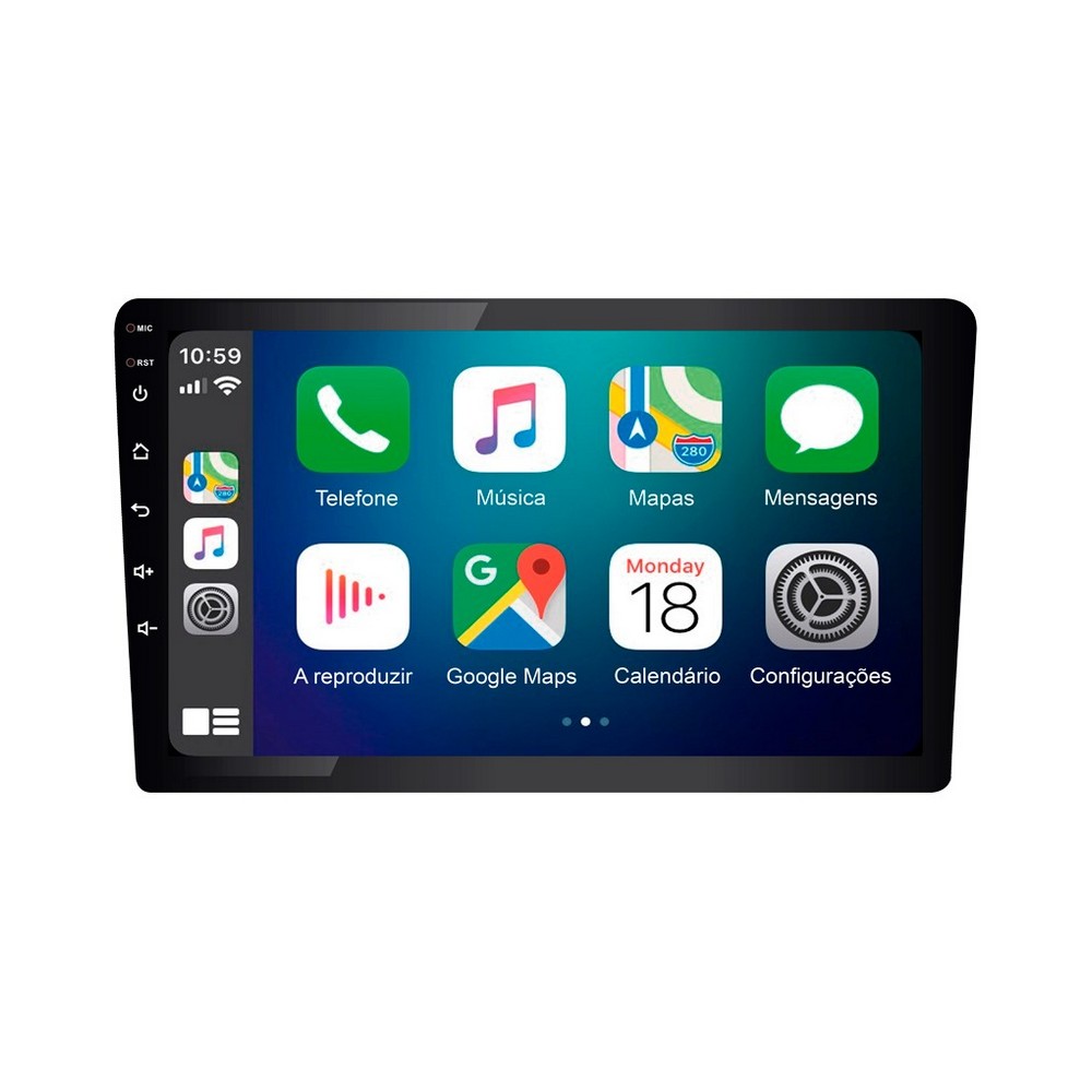 Multimidia 9" 2din usb/aux/bt/carplay slim Roadstar Brasil RS908BR